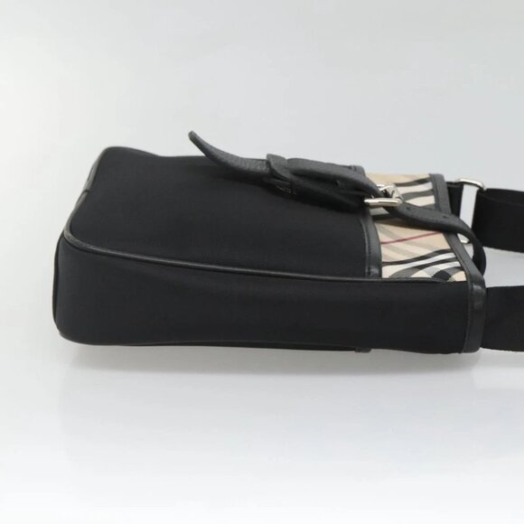 BURBERRY Shoulder Bag Nylon Black Silver Auth sw747 - Picture 5 of 14